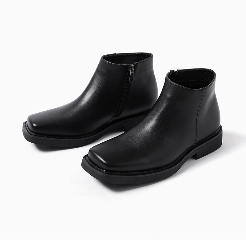 Men Formal Wear With Boots - 럭셔리 패션 블랙 남성 캐주얼 가죽