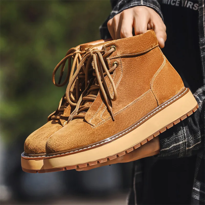 Men Formal Wear With Boots - 새로운 가을 겨울 수제 소가죽 스웨이드