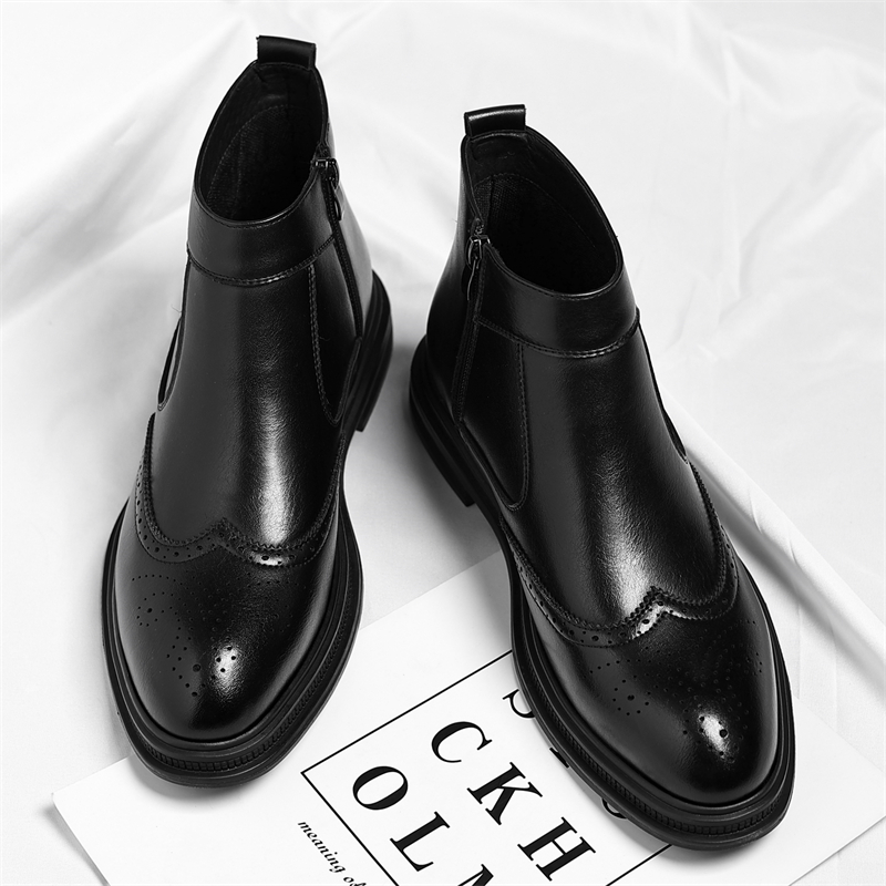 가을 겨울 두꺼운 밑창 남성 비즈니스 하이탑 부츠는 심 - Men Formal Wear With Boots 리뷰 및 가격