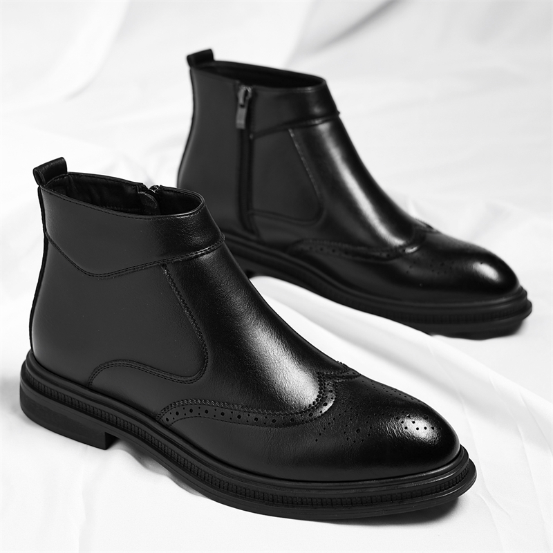 가을 겨울 두꺼운 밑창 남성 비즈니스 하이탑 부츠는 심 - Men Formal Wear With Boots 리뷰 및 가격