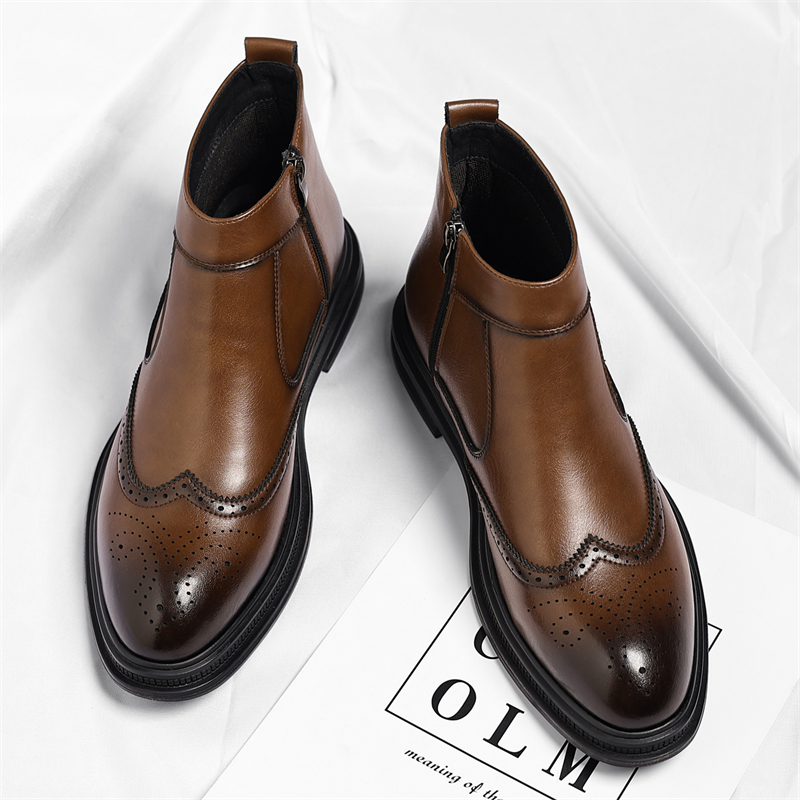 가을 겨울 두꺼운 밑창 남성 비즈니스 하이탑 부츠는 심 - Men Formal Wear With Boots 리뷰 및 가격