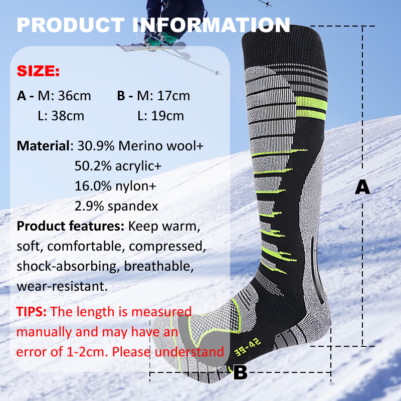 메리노 울 스키 양말 추운 날씨용 양말 남녀공용 스노보 - Sock Garter Men 리뷰 및 가격