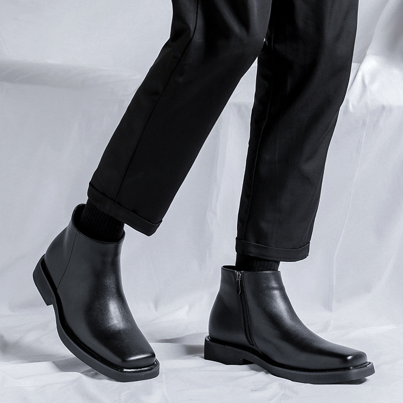 럭셔리 패션 블랙 남성 캐주얼 가죽 신발 가을 겨울 드 - Men Formal Wear With Boots 리뷰 및 가격