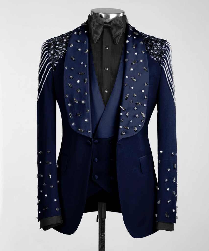 남자를위한 고급스러운 맞춤형 웨딩 정장 3 조각 블레이 - Men Formal Wear Modern 리뷰 및 가격