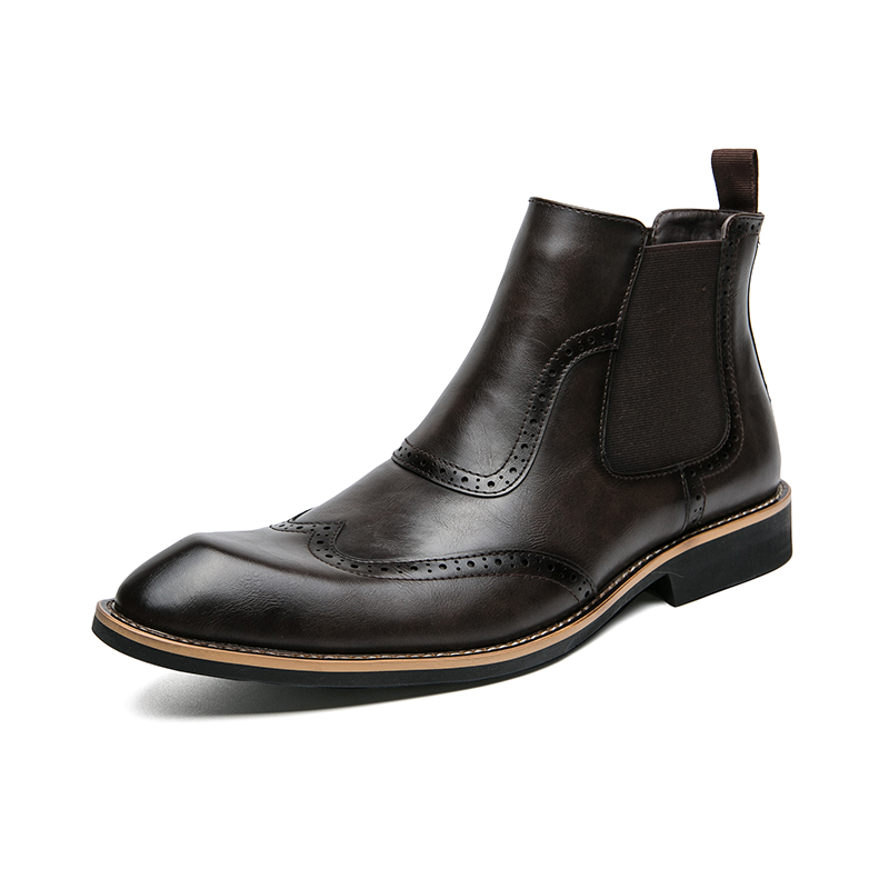 영국 스타일 남성 패션 첼시 부츠, 부드러운 가죽 조각 - Men Formal Wear With Boots 리뷰 및 가격