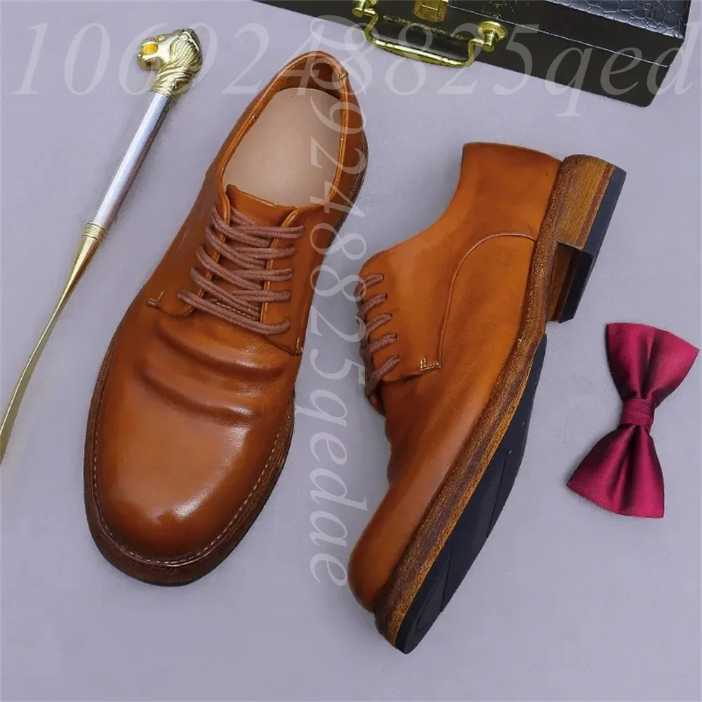 남성용 수제 빈티지 레이스업 옥스포드화, 레트로 비즈니 - Formal Men Daily Wear Footwear 리뷰 및 가격